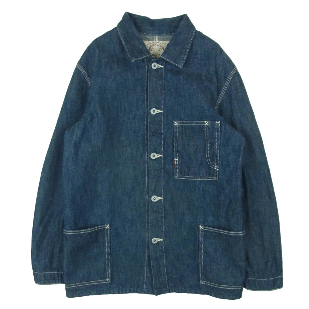 EVISU エヴィス デニム カバーオール ジャケット コットン 日本製 インディゴブルー系 36【中古】