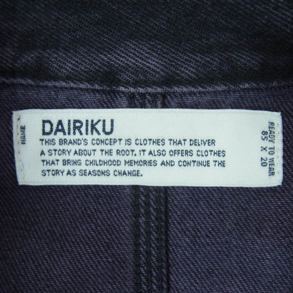 ダイリク 20SS J-3 WASH N'WEAR Cover All 加工 カバーオール ジャケット ダークネイビー系 パープル系 M【美品】【中古】