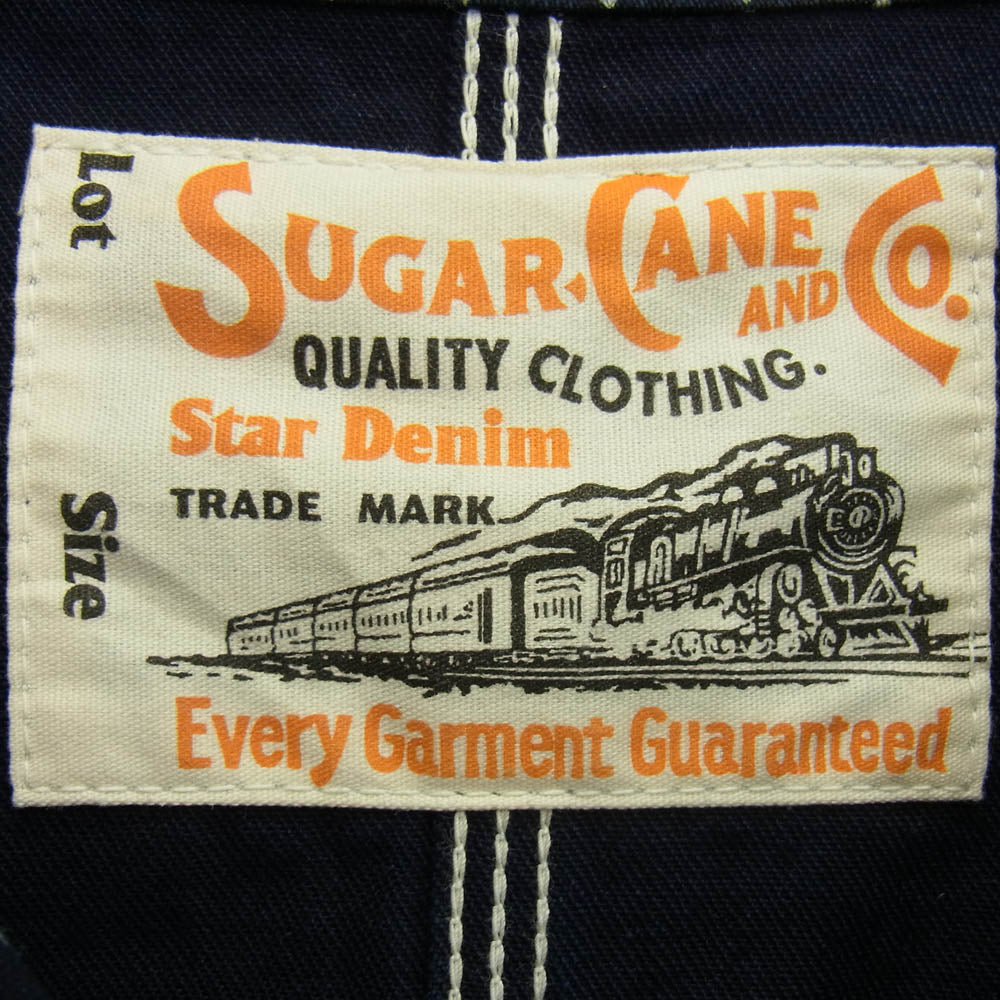 SUGAR CANE シュガーケーン SC14372 9oz WABASH STRIPE WORK COAT ウォバッシュ ストライプ カバーオール ジャケット インディゴブルー系 40【美品】【中古】