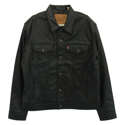 Levi's リーバイス A5019-0000 JAPAN LIMITED LEATHER TRUCKER JACKET レザー トラッカー ジャケット ブラック系 L【中古】