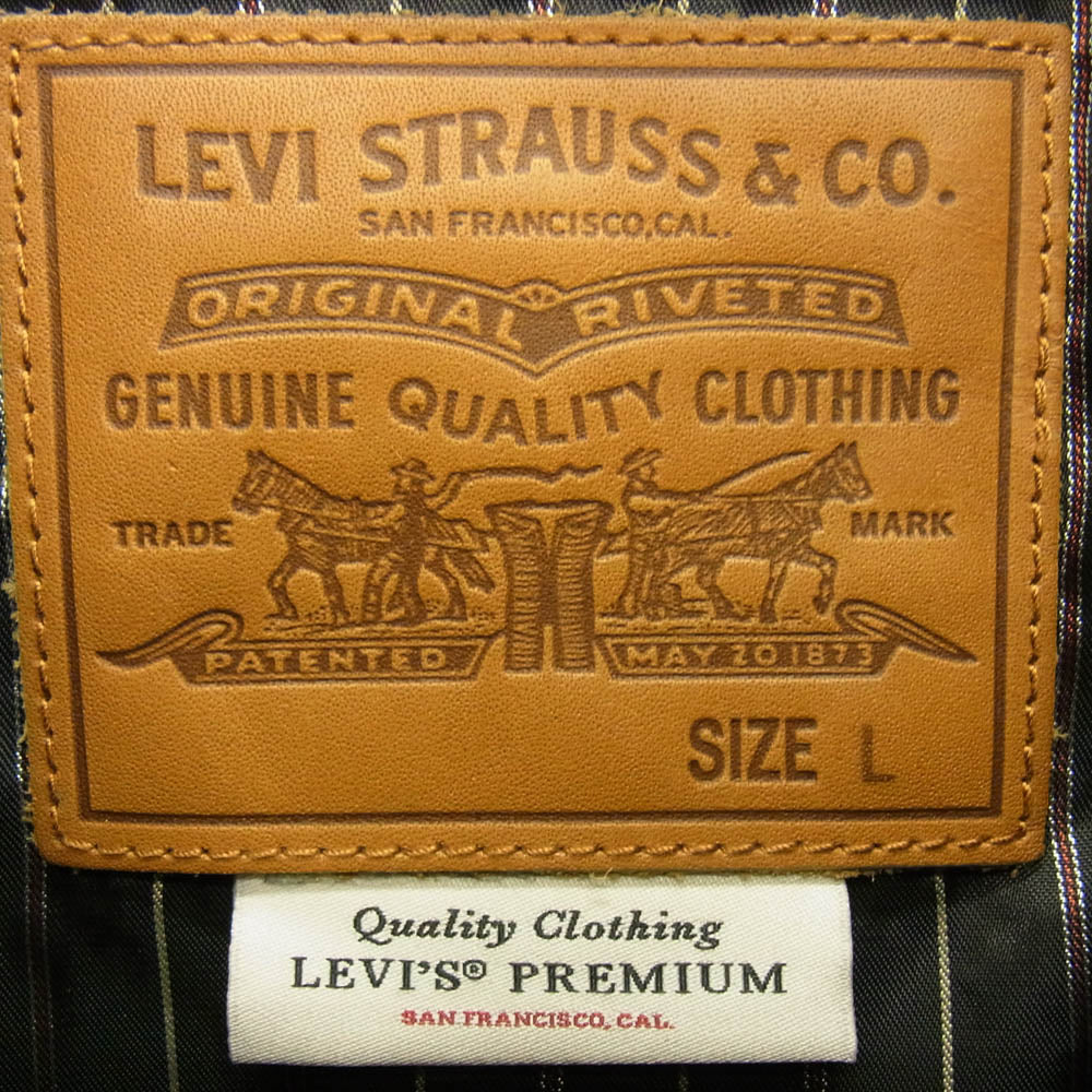 Levi's リーバイス A5019-0000 JAPAN LIMITED LEATHER TRUCKER JACKET レザー トラッカー ジャケット ブラック系 L【中古】