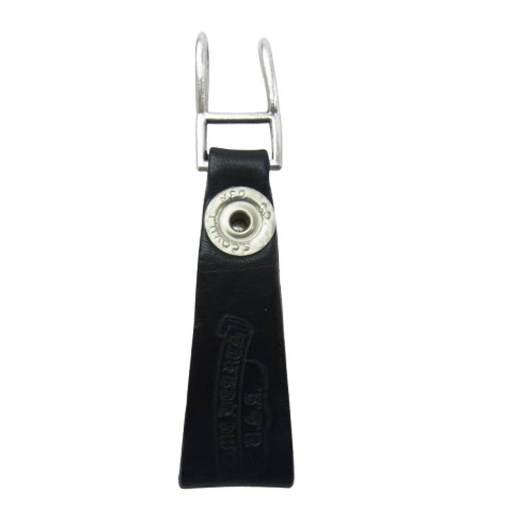 CHROME HEARTS クロムハーツ（原本無） BELT LOOP クロスボール ボタン レザー ベルト ループ ブラック系【中古】