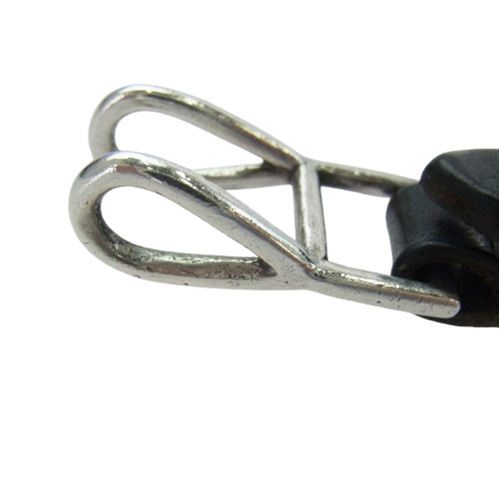 CHROME HEARTS クロムハーツ（原本無） BELT LOOP クロスボール ボタン レザー ベルト ループ ブラック系【中古】