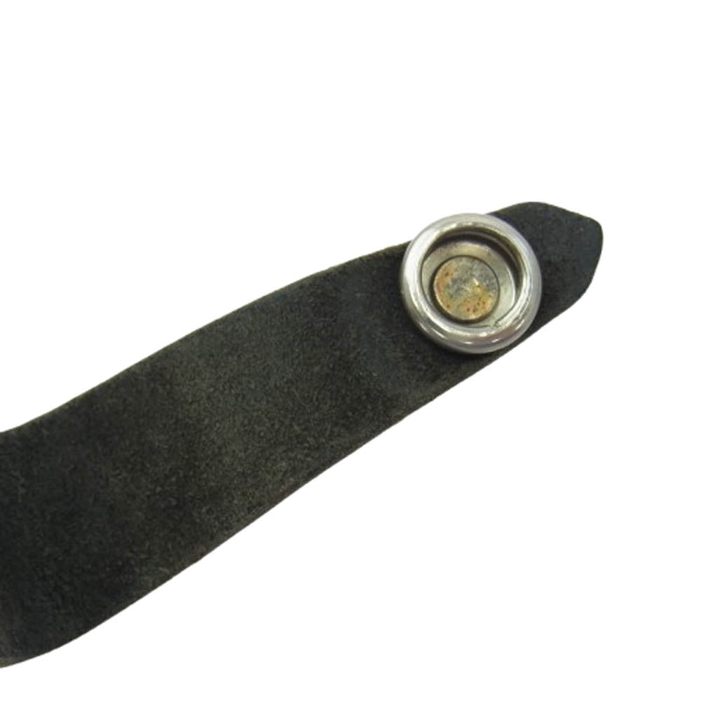 CHROME HEARTS クロムハーツ（原本無） BELT LOOP クロスボール ボタン レザー ベルト ループ ブラック系【中古】