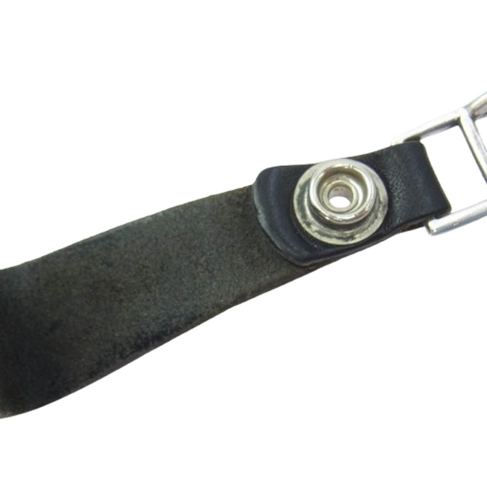 CHROME HEARTS クロムハーツ（原本無） BELT LOOP クロスボール ボタン レザー ベルト ループ ブラック系【中古】