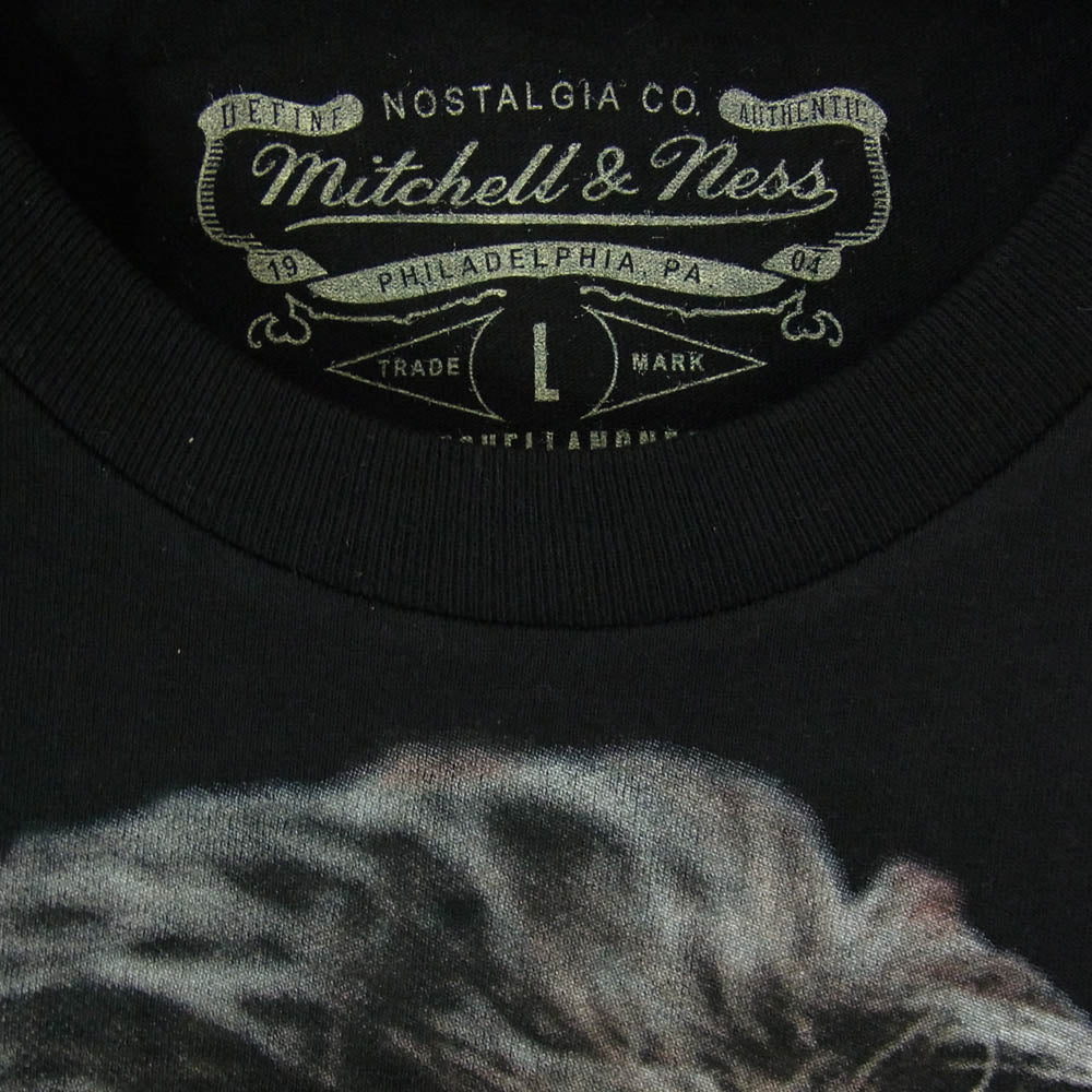 ミッチェルアンドネス NBA REAL BIG FACE ビック フェイス 半袖 Tシャツ ブラック系 L【美品】【中古】
