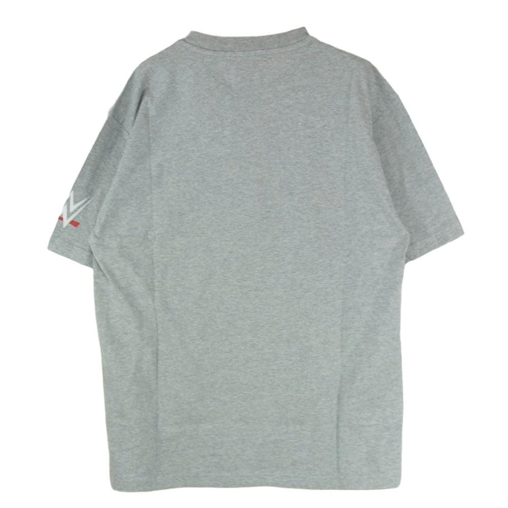 PALACE パレス x WWE Mankind Sock T-Shirt マンカインド ソック フォトグラフィック クルーネック 半袖Tシャツ グレー系 L【美品】【中古】