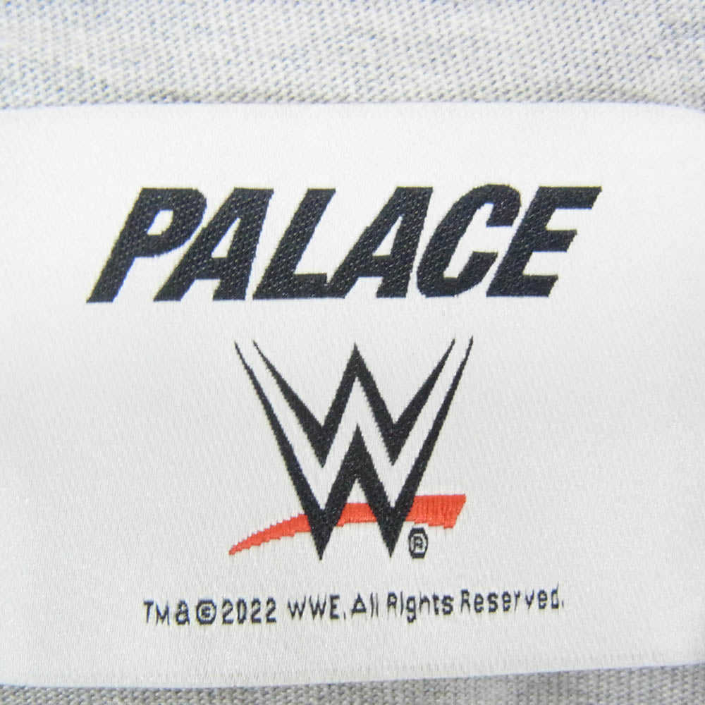 PALACE パレス x WWE Mankind Sock T-Shirt マンカインド ソック フォトグラフィック クルーネック 半袖Tシャツ グレー系 L【美品】【中古】