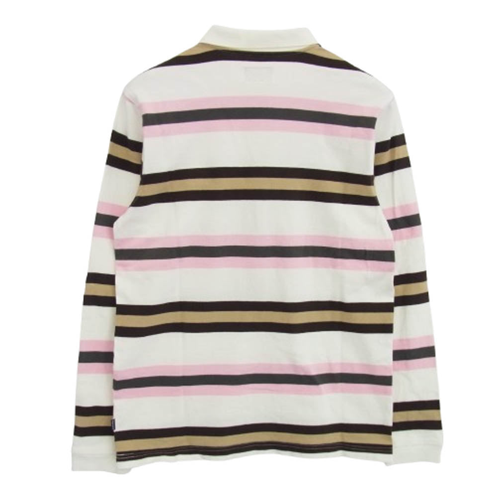 Supreme シュプリーム Double Stripe Polo ストライプ 長袖 ポロシャツ ラガー シャツ ホワイト系 マルチカラー系 M【中古】