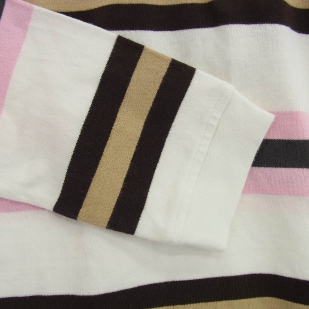 Supreme シュプリーム Double Stripe Polo ストライプ 長袖 ポロシャツ ラガー シャツ ホワイト系 マルチカラー系 M【中古】
