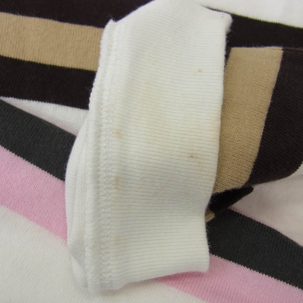 Supreme シュプリーム Double Stripe Polo ストライプ 長袖 ポロシャツ ラガー シャツ ホワイト系 マルチカラー系 M【中古】