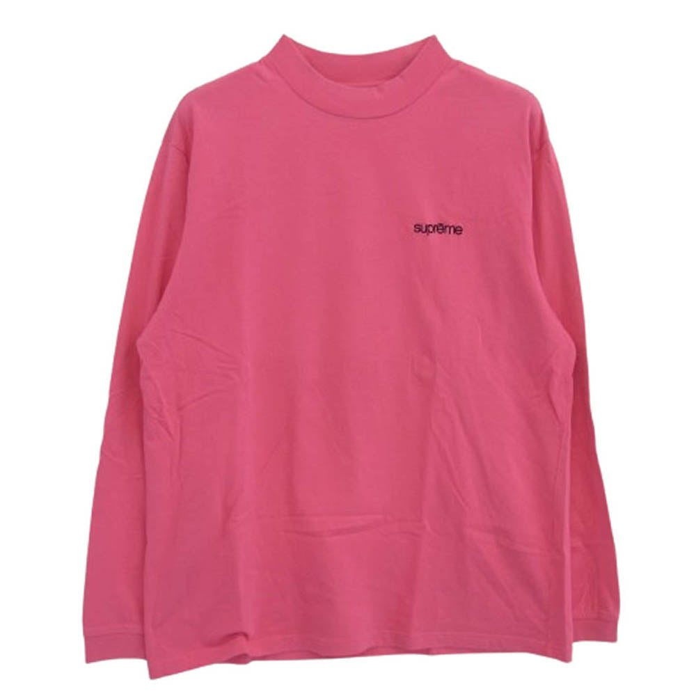 Supreme シュプリーム 22AW Mock Neck L/S Top モックネック クラシックロゴ 長袖 Tシャツ ピンク系 M【中古】