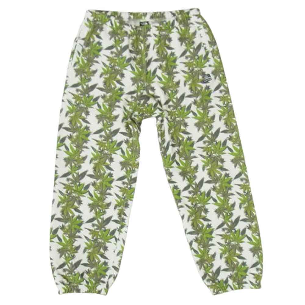 Supreme シュプリーム 23AW NB52302I × THE NORTH FACE ノースフェイス Leaf Sweat Pant リーフ スウェット パンツ オフホワイト系 グリーン系 M【中古】