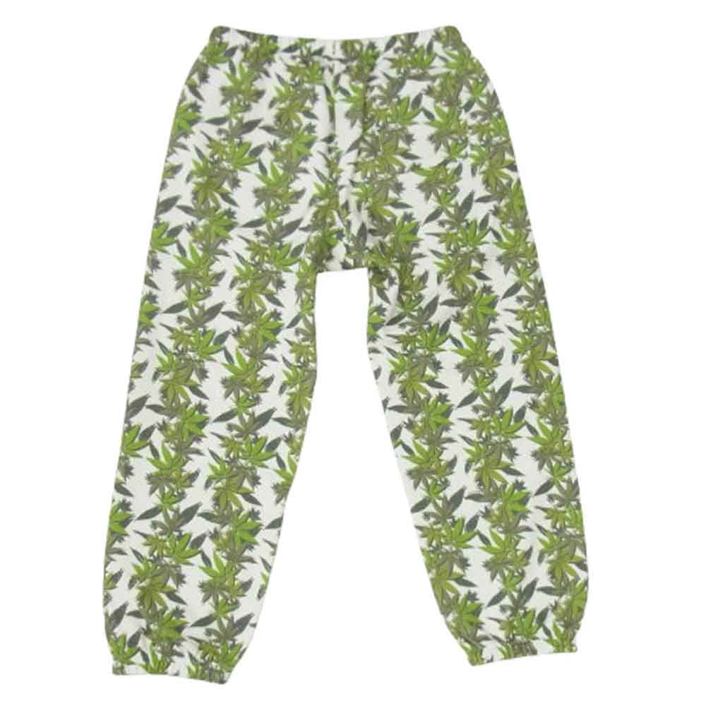 Supreme シュプリーム 23AW NB52302I × THE NORTH FACE ノースフェイス Leaf Sweat Pant リーフ スウェット パンツ オフホワイト系 グリーン系 M【中古】