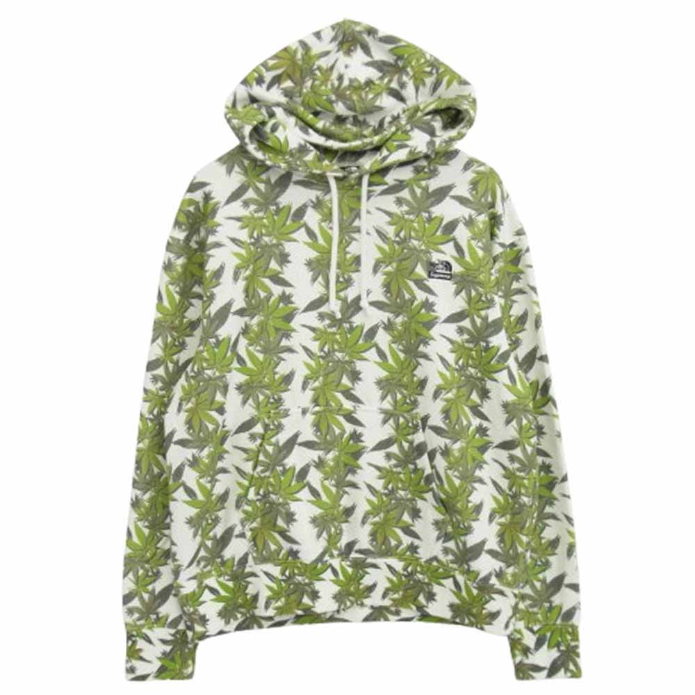 Supreme シュプリーム 23AW NT52301I ×THE NORTH FACE ザ ノースフェイス Leaf Hooded Sweatshirt リーフ フーデッド スウェットシャツ フーディ パーカー オフホワイト系 グリーン系 M【中古】