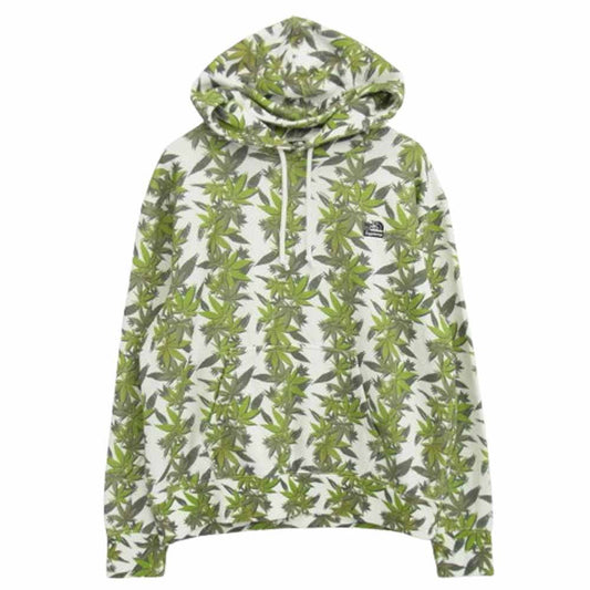 Supreme シュプリーム 23AW NT52301I ×THE NORTH FACE ザ ノースフェイス Leaf Hooded Sweatshirt リーフ フーデッド スウェットシャツ フーディ パーカー オフホワイト系 グリーン系 M【中古】