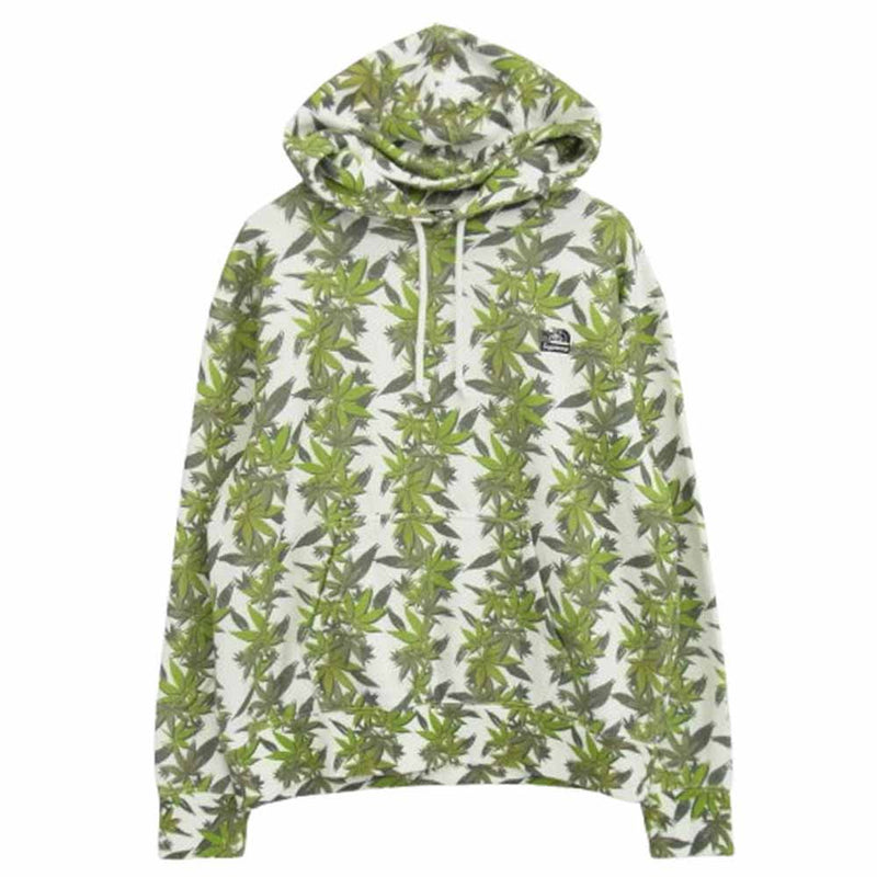 Supreme シュプリーム 23AW NT52301I ×THE NORTH FACE ザ ノースフェイス Leaf Hooded Sweatshirt リーフ フーデッド スウェットシャツ フーディ パーカー オフホワイト系 グリーン系 M【中古】