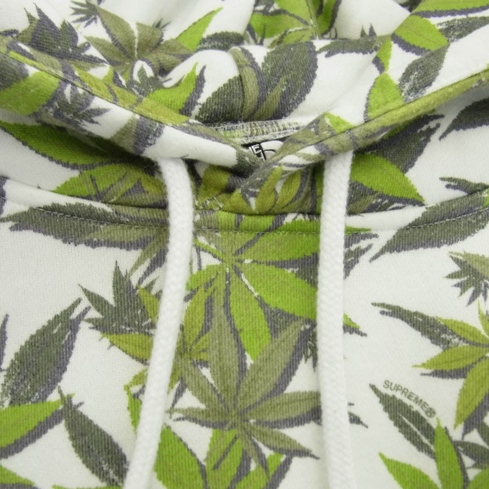 Supreme シュプリーム 23AW NT52301I ×THE NORTH FACE ザ ノースフェイス Leaf Hooded Sweatshirt リーフ フーデッド スウェットシャツ フーディ パーカー オフホワイト系 グリーン系 M【中古】