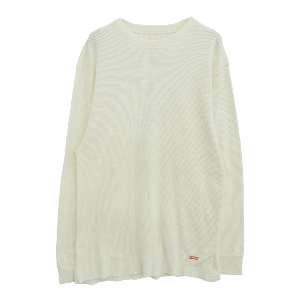 Supreme シュプリーム Hanes Thermal Crew ヘインズ サーマル クルーネック 長袖 Tシャツ ホワイト系 XL【中古】