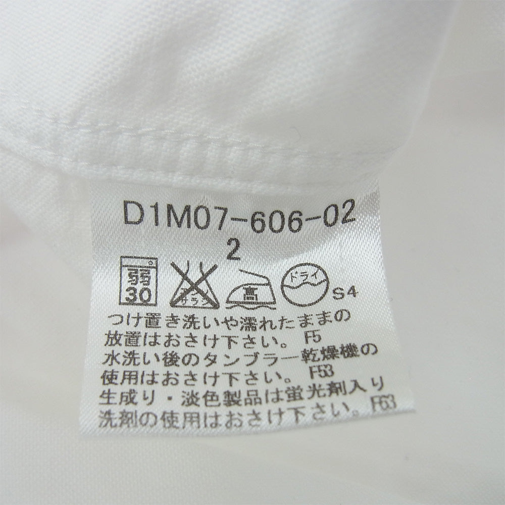 BURBERRY BLACK LABEL バーバリーブラックレーベル D1M07-606-02 ポケット 刺?ロゴ ボタンダウン コットン 長袖シャツ オフホワイト系 2【中古】