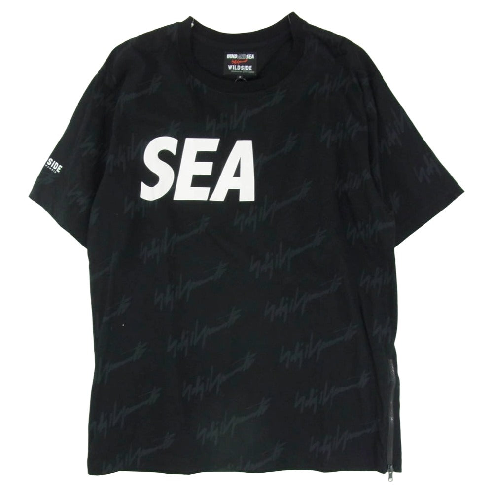 WIND AND SEA ウィンダンシー 22SS WAS-0475 WILDSIDE YOHJI YAMAMOTO MONOGRAM PRINT T-SHIRT ワイルドサイド ヨウジヤマモト モノグラム プリント 半袖 Tシャツ ブラック系 3【中古】