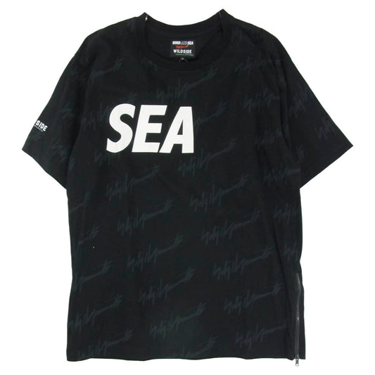 WIND AND SEA ウィンダンシー 22SS WAS-0475 WILDSIDE YOHJI YAMAMOTO MONOGRAM PRINT T-SHIRT ワイルドサイド ヨウジヤマモト モノグラム プリント 半袖 Tシャツ ブラック系 3【中古】