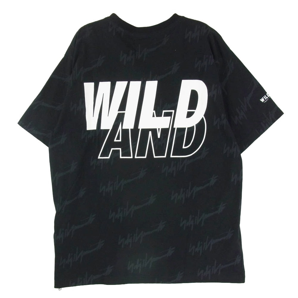 WIND AND SEA ウィンダンシー 22SS WAS-0475 WILDSIDE YOHJI YAMAMOTO MONOGRAM PRINT T-SHIRT ワイルドサイド ヨウジヤマモト モノグラム プリント 半袖 Tシャツ ブラック系 3【中古】