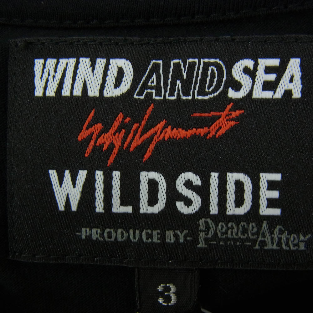WIND AND SEA ウィンダンシー 22SS WAS-0475 WILDSIDE YOHJI YAMAMOTO MONOGRAM PRINT T-SHIRT ワイルドサイド ヨウジヤマモト モノグラム プリント 半袖 Tシャツ ブラック系 3【中古】