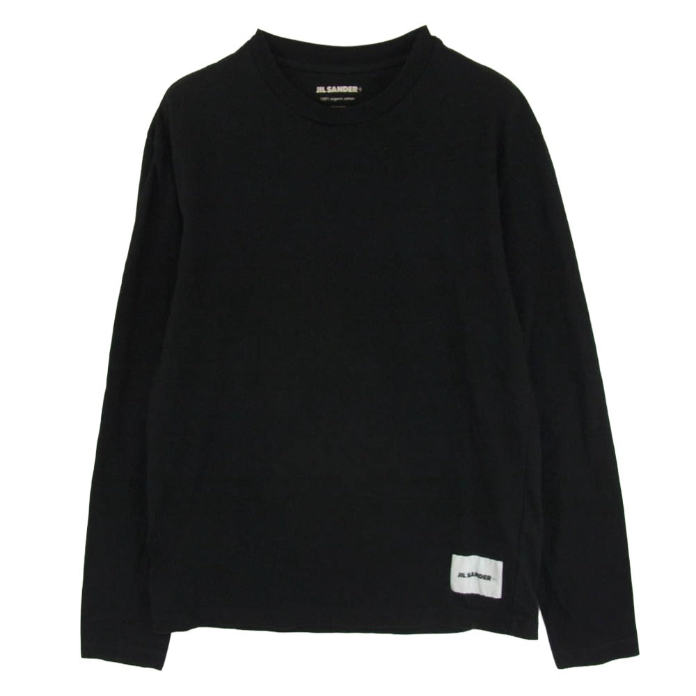 JIL SANDER+ ジルサンダープラス J47GC0002 J45048 裾ロゴ ラベルタグ クルーネック カットソー ロンT 長袖 Tシャツ ブラック系 M【中古】