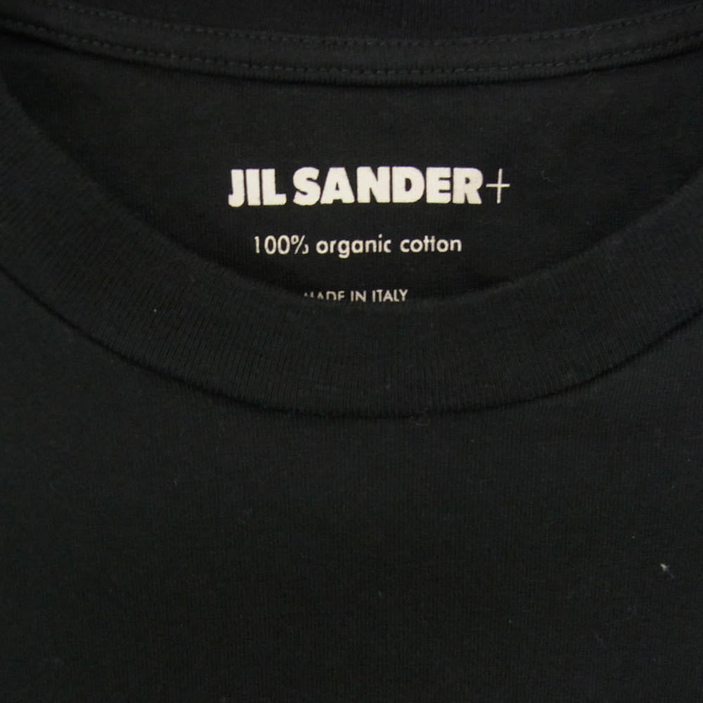 JIL SANDER+ ジルサンダープラス J47GC0002 J45048 裾ロゴ ラベルタグ クルーネック カットソー ロンT 長袖 Tシャツ ブラック系 M【中古】