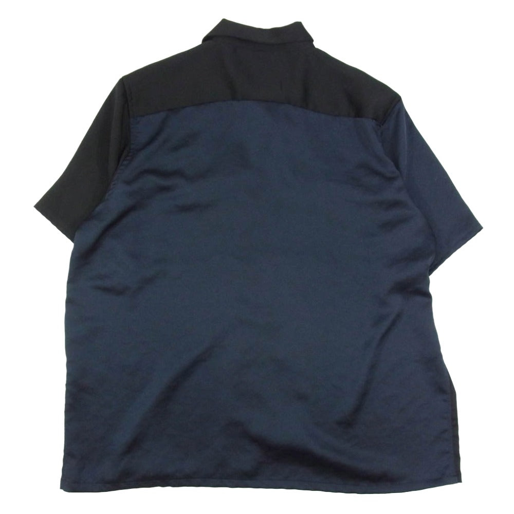 Needles ニードルス MR463 × THE TOKYO S S Classic Shirt - Poly Sateen＆Emb．ザ トウキョウ クレイジーパターン オープンカラー 半袖シャツ ブラック系 L【中古】