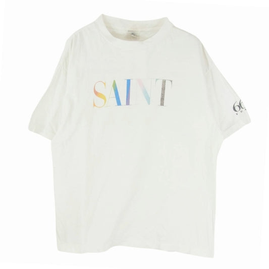 SAINT MICHAEL セントマイケル 24AW SM-YS1-0000-007 SS TEE RAINBOW USED 加工 半袖 Tシャツ ホワイト系 L【中古】
