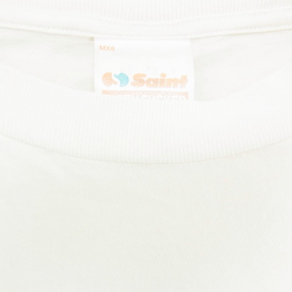 SAINT MICHAEL セントマイケル 24AW SM-YS1-0000-007 SS TEE RAINBOW USED 加工 半袖 Tシャツ ホワイト系 L【中古】