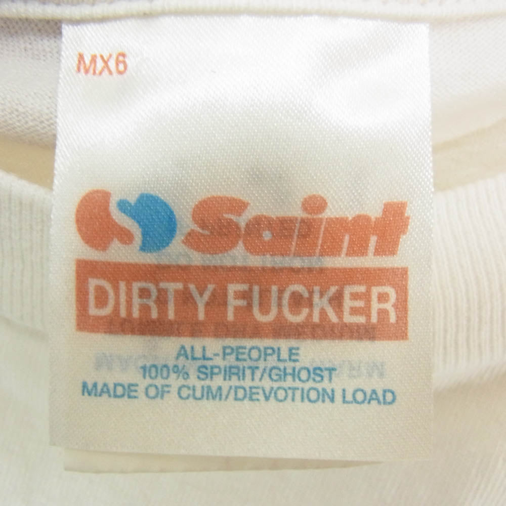 SAINT MICHAEL セントマイケル 24AW SM-YS1-0000-007 SS TEE RAINBOW USED 加工 半袖 Tシャツ ホワイト系 L【中古】