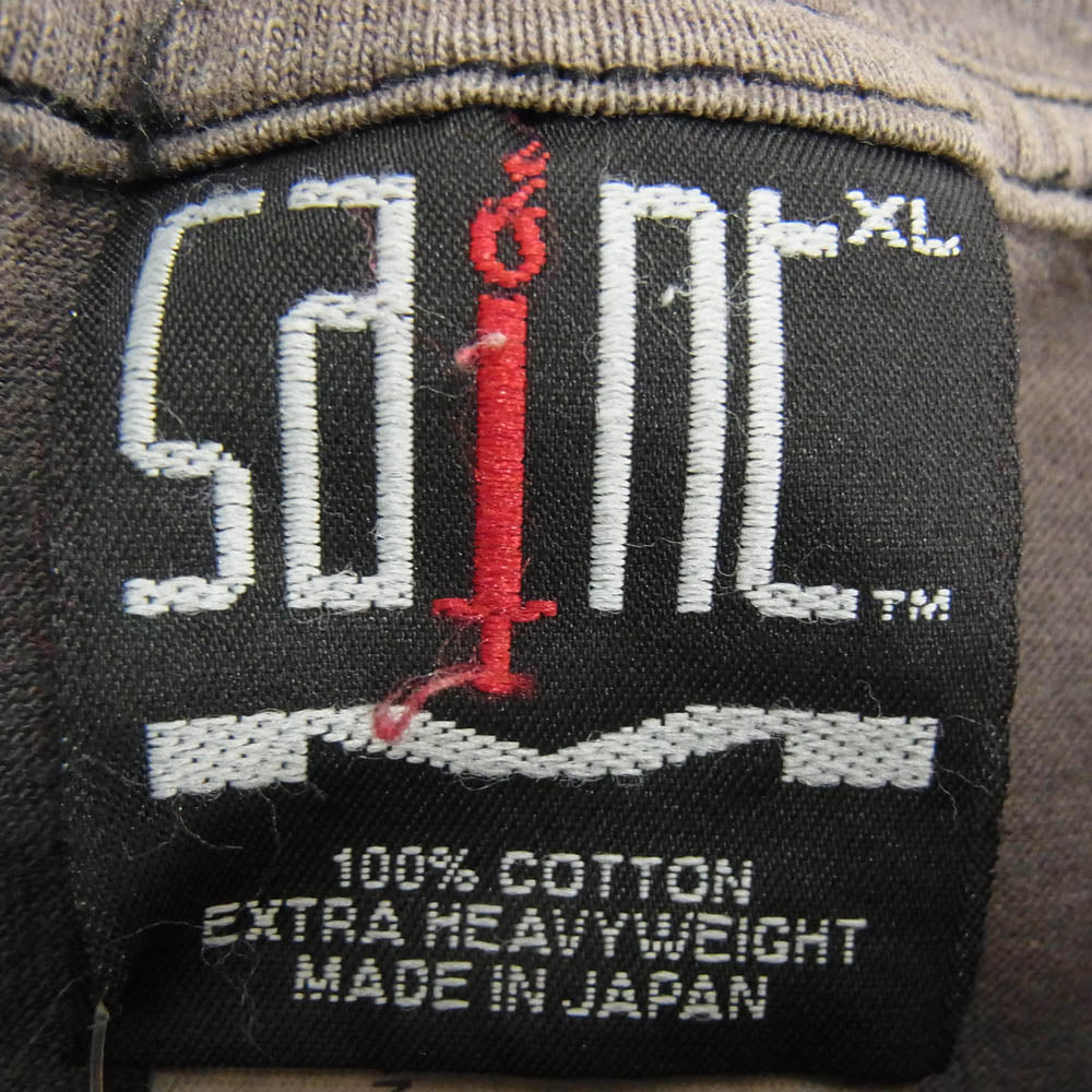 SAINT MICHAEL セントマイケル 21AW EU-A21-0000-055 × Emotionally Unavailable EU STM LS T エモーショナリーアンアベイラブル プリント ロングスリーブ USED 加工 長袖 Tシャツ カットソー チャコール系 XL【中古】