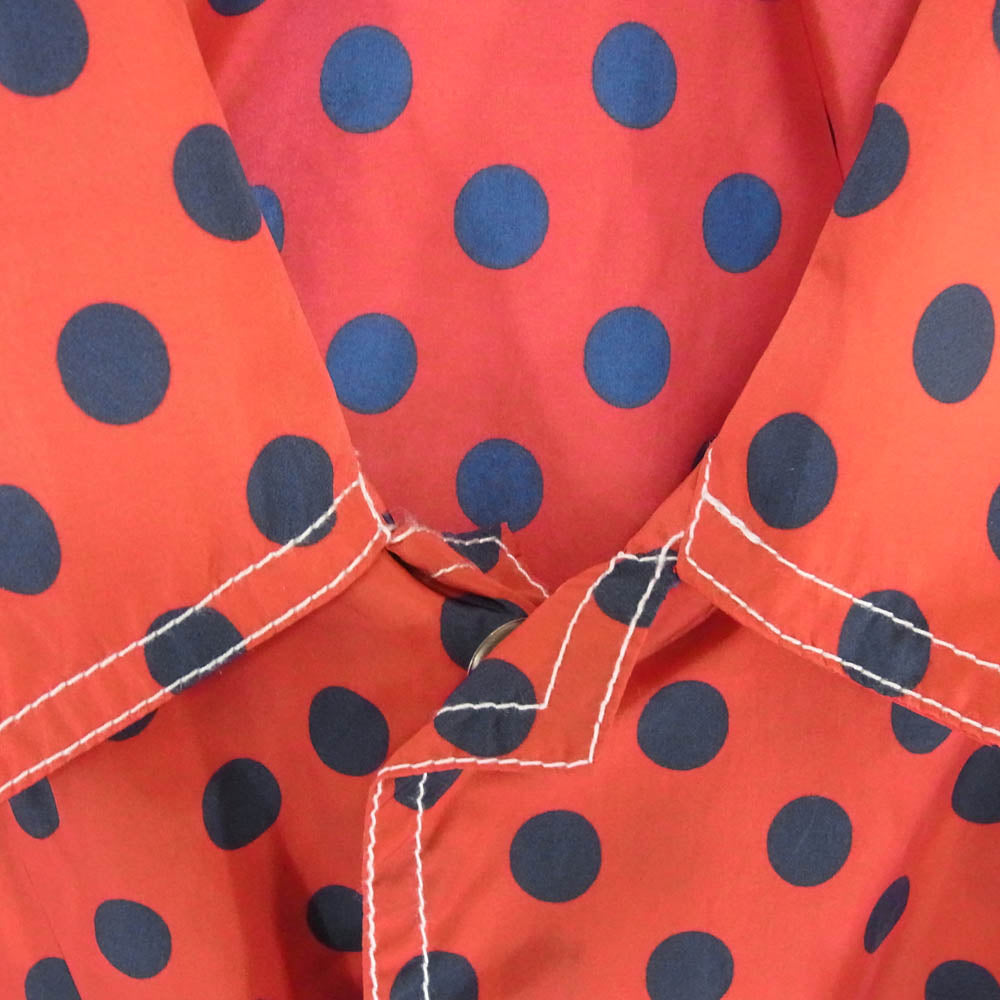 BEAMS ビームス 38-18-0462-791 Sports SHT-JAC Nylon Print スポーツ シャツジャケット 水玉柄 ナイロン プリント レッド系 L【中古】