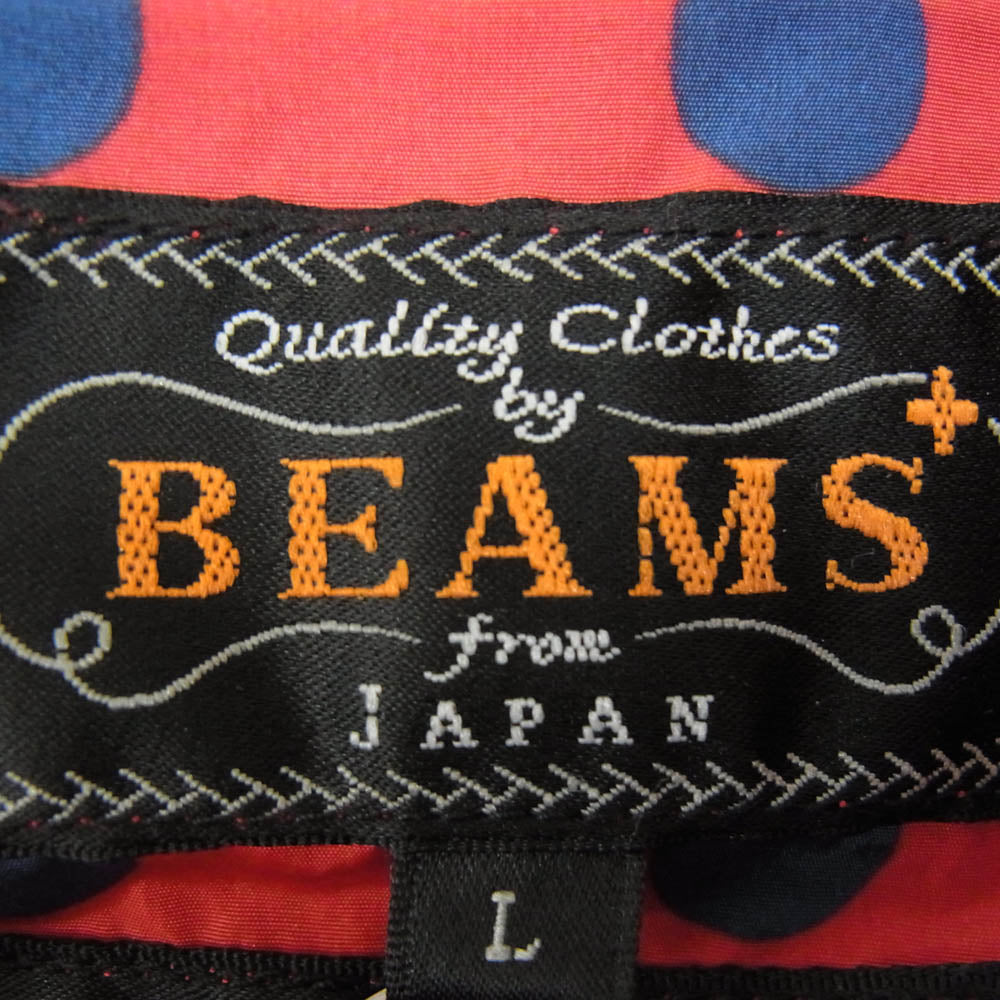 BEAMS ビームス 38-18-0462-791 Sports SHT-JAC Nylon Print スポーツ シャツジャケット 水玉柄 ナイロン プリント レッド系 L【中古】