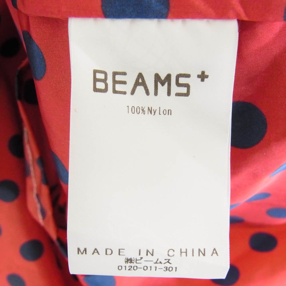 BEAMS ビームス 38-18-0462-791 Sports SHT-JAC Nylon Print スポーツ シャツジャケット 水玉柄 ナイロン プリント レッド系 L【中古】