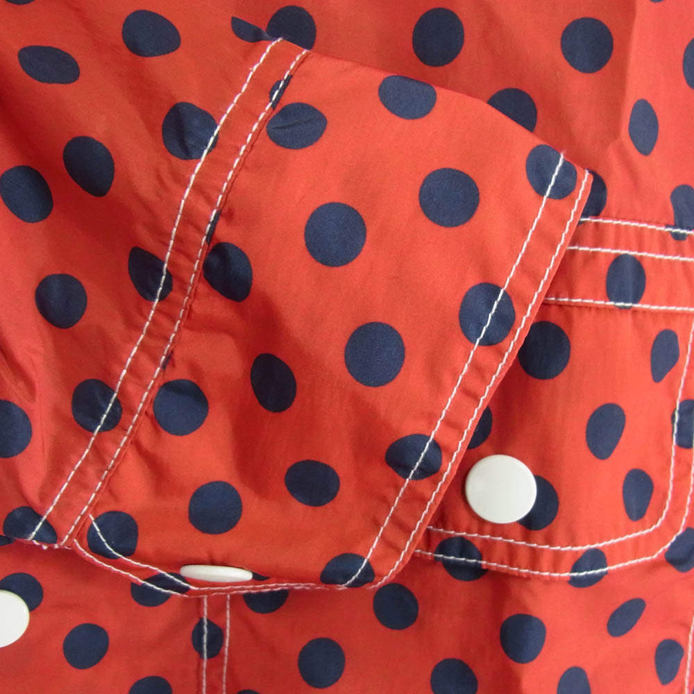 BEAMS ビームス 38-18-0462-791 Sports SHT-JAC Nylon Print スポーツ シャツジャケット 水玉柄 ナイロン プリント レッド系 L【中古】