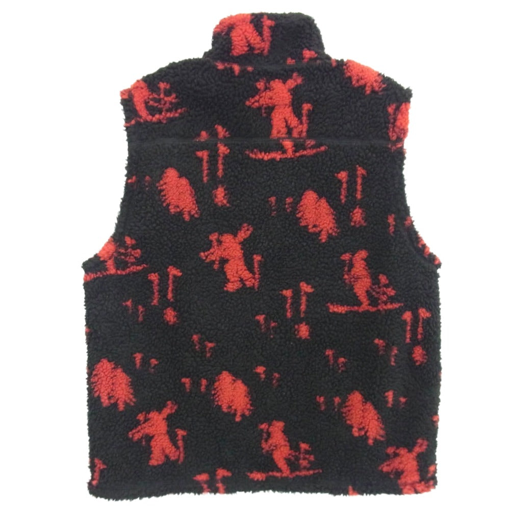 BEAMS ビームス 38-06-0114-791 Stand Collar Zip Vest Jacquard Boa スタンド カラー ジップ ベスト ジャカード ボア レッド系 M【中古】