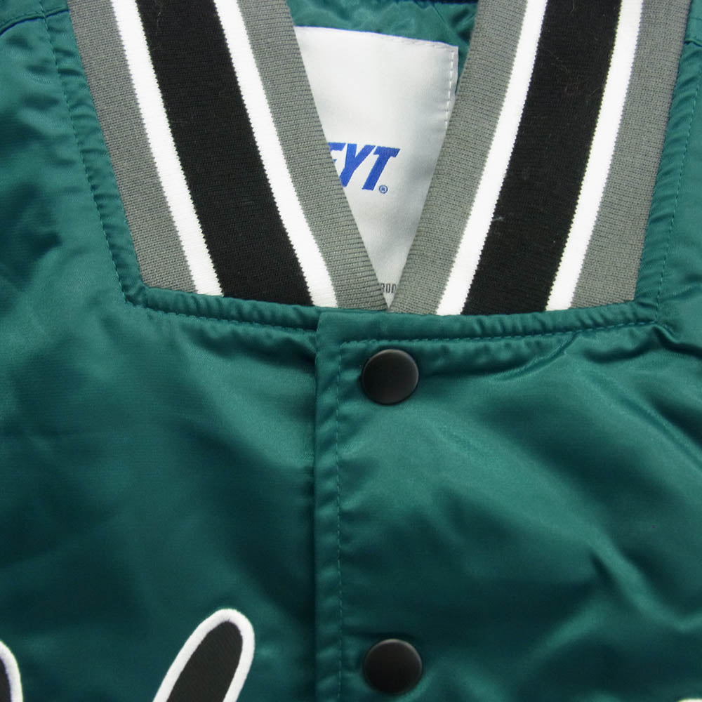 ラファイエット ヴァーシティー ジャケット スタジアムジャケット サテン スタジャン グリーン系 M【中古】