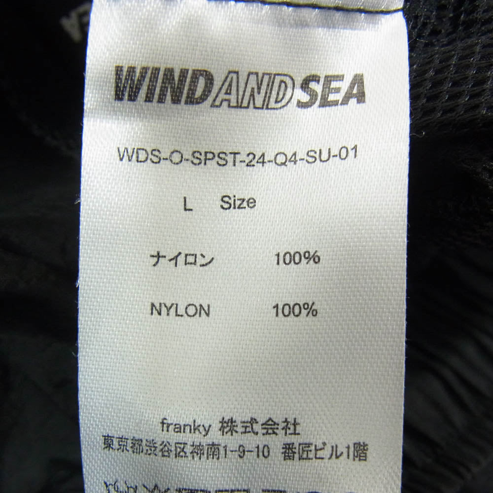 WIND AND SEA ウィンダンシー WDS-O-SPST-24-Q4-SU-01 Piping Track Pants トラック パンツ ブラック系 ブルー系 L【中古】