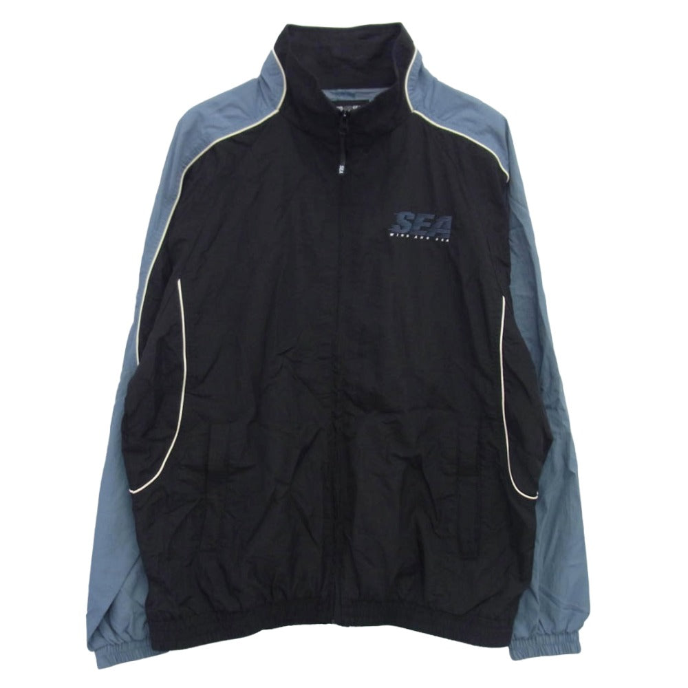 WIND AND SEA ウィンダンシー WDS-O-SPST-24-Q4-SU-01 Piping Track Jacket トラック ジャケット ブラック系 ライトブルー系 L【中古】