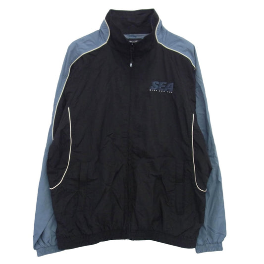 WIND AND SEA ウィンダンシー WDS-O-SPST-24-Q4-SU-01 Piping Track Jacket トラック ジャケット ブラック系 ライトブルー系 L【中古】