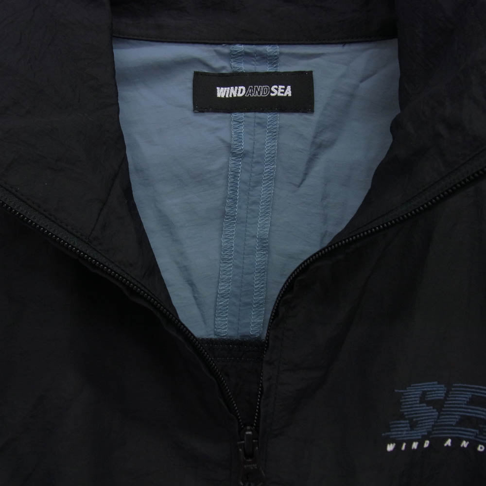WIND AND SEA ウィンダンシー WDS-O-SPST-24-Q4-SU-01 Piping Track Jacket トラック ジャケット ブラック系 ライトブルー系 L【中古】