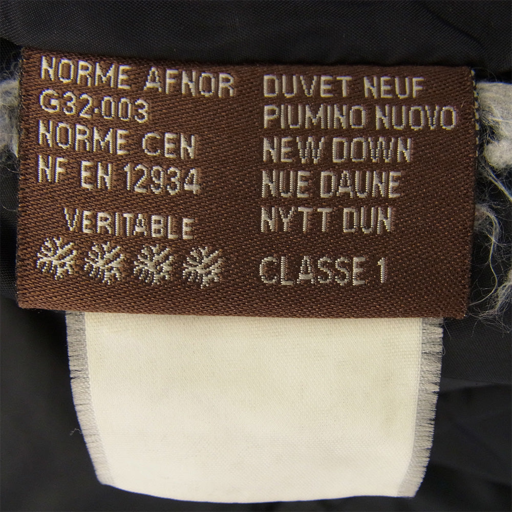 MONCLER モンクレール 茶タグ スナップボタン ジップアップ ファー ダウン ジャケット ブラック系 1【中古】