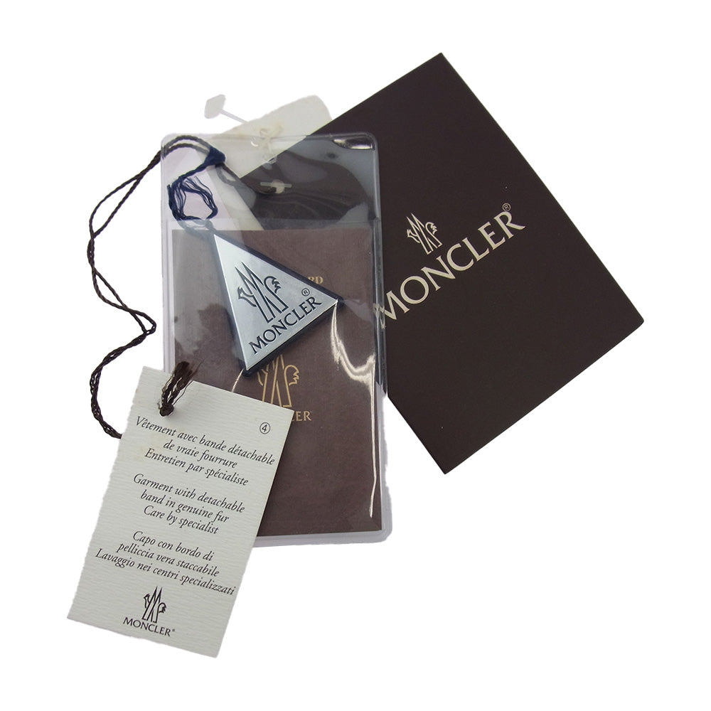 MONCLER モンクレール 茶タグ スナップボタン ジップアップ ファー ダウン ジャケット ブラック系 1【中古】