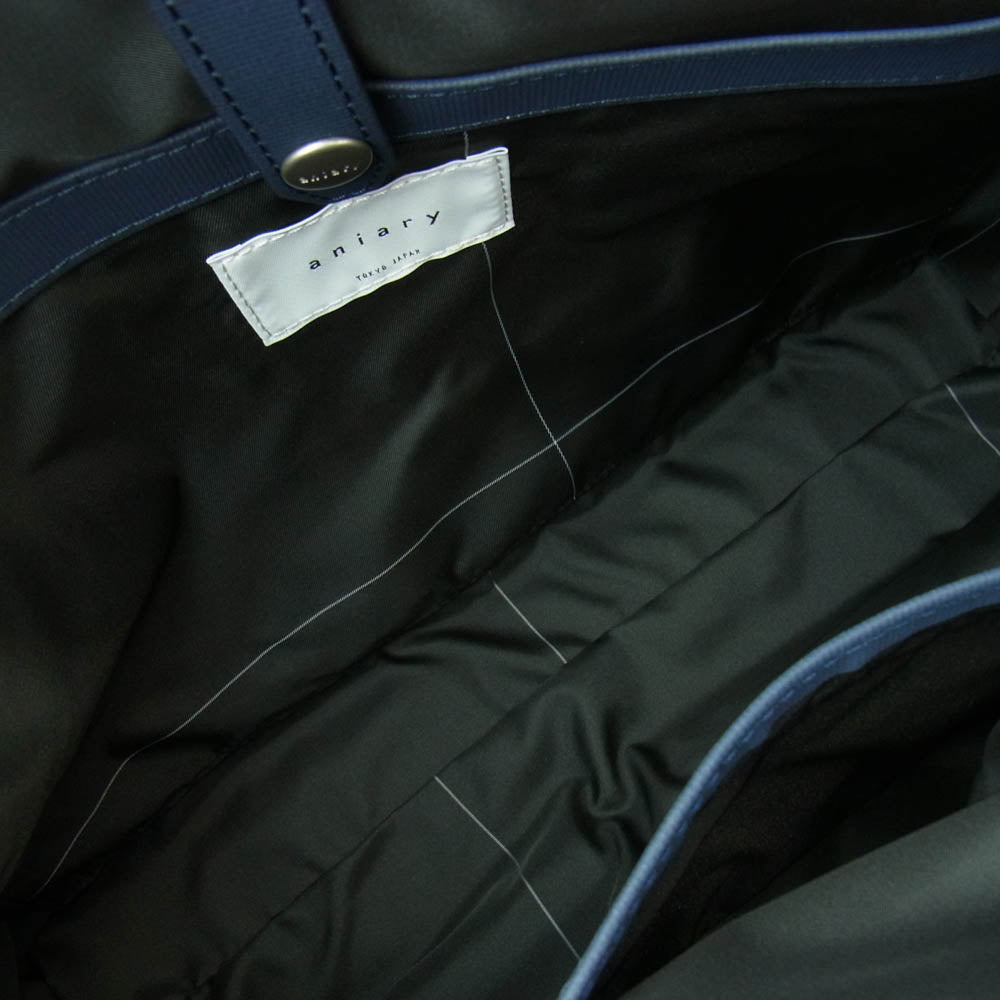 aniary アニアリ 34-01000 G-Film Leather ジーフィルムレザー ブリーフバッグ ネイビー系【極上美品】【中古】