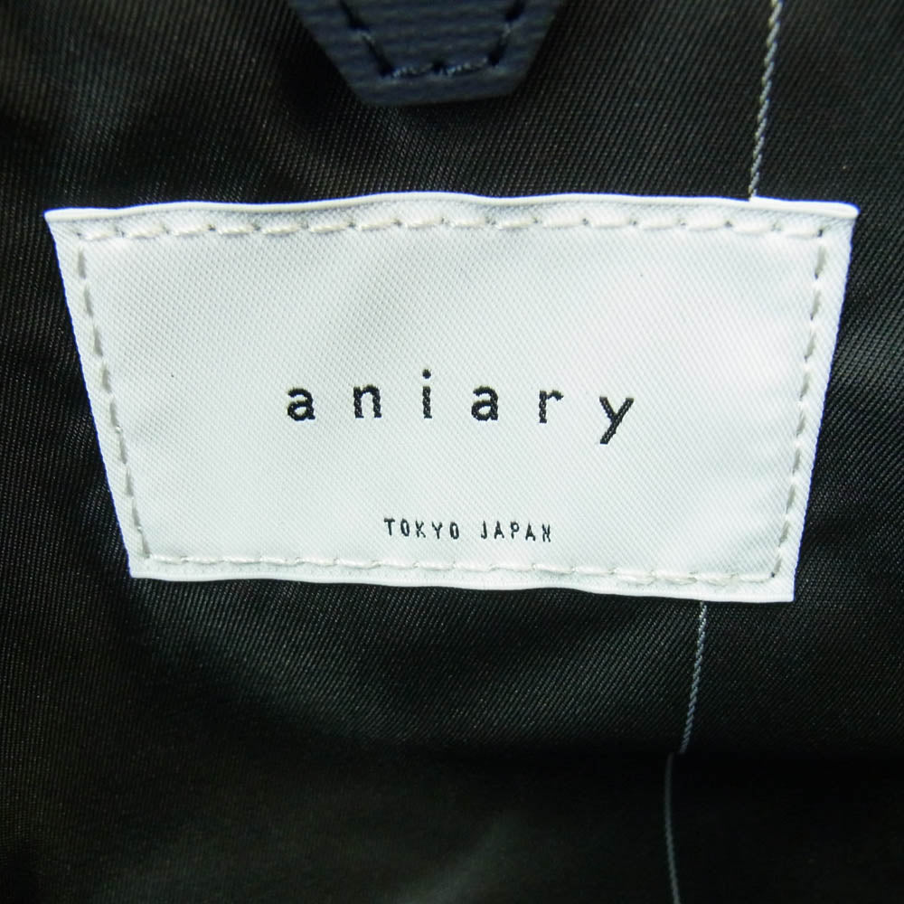 aniary アニアリ 34-01000 G-Film Leather ジーフィルムレザー ブリーフバッグ ネイビー系【極上美品】【中古】