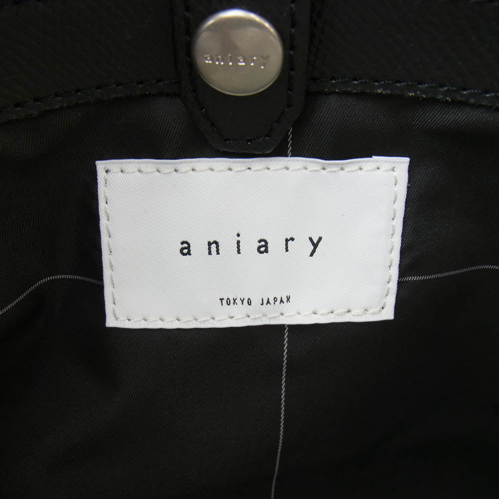 aniary アニアリ 33-01001 S-Film Leather エスフィルムレザー ブリーフバッグ ブラック系【極上美品】【中古】